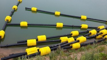 pipeline floats ready for operation